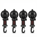 4X Saugnapf mit Haken – Extra Stark, 360° drehbar, Vakuum Saughaken für Camping, Wohnmobil, Heckzelt, Fenster & Markise